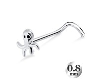 Cute Ocean Curved Nose Stud NSKB-877 (0.8mm)